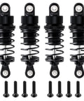 55mm Front And Rear Oil Filled Shock Absorber Damper Suspension Set For Tamiya TT02 in black aluminum with screws