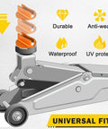 Robbor pinch-weld jack pad, magnetic aluminum body with orange rings, universal fit side view