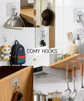 100 Pack Heavy Duty Self Adhesive Hooks 50 Lbs Transparent Reusable Sticky Wall Hooks for Kitchen Towel Bathroom Shower