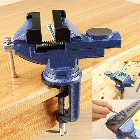 Edge Mount Clamp On Vise For Desks And Benches With 2.5 Inch Jaw Opening And 2.0 Inch Jaw Width Quick Desktop Install On Tables Up To 2.4 Inch Thick Durable Hands Free Holding For DIY Projects
