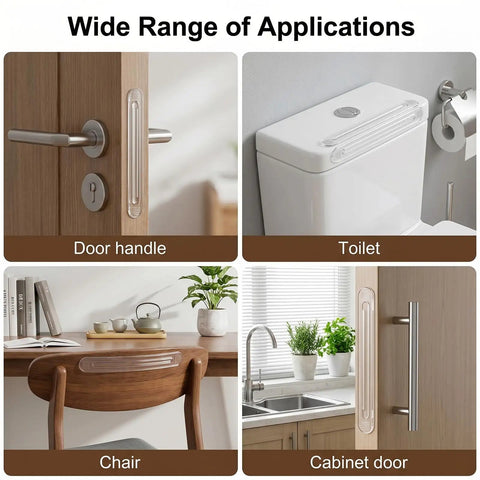Clear Silicone Furniture Wall Protectors And Chair Guards To Dodge Nasty Scrapes on various furniture surfaces including door handles.