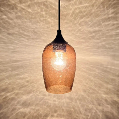 Dope Two Pack One Light Pendant Lights For Kitchen Island In Indoor Dining With Hand Blown Seeded Amber Glass And Black Finish
