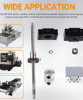 Ball Screw Assembly 400mm Long 12mm Diameter with End Machining and Nut components layout
