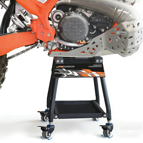 Detachable Dirt Bike Stand With Wheels And Tool Tray, Heavy Duty Maintenance Stand For Dirt Bikes And Pit Bikes, Movable Motorcycle Lift