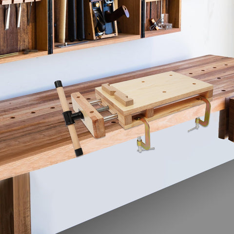 Portable Wooden Workbench With C Type Clips Lightweight 13.4 Lb Craft Bench Made From Durable Rubber Wood on shop table