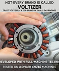 Rock Solid Heavy Duty Stator Kit For Kohler Ch Cv Engines 15 To 27 Horsepower 15 To 20 Amp installed on engine.