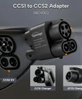 Road Ready Ccs1 To Ccs2 Ev Charging Adapter for serious fast DC juice up, connecting CCS1 and CCS2 plugs.