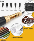 Dope Leather Hole Punch Kit With Six Size Tips 1.5Mm 2Mm 2.5Mm 3Mm 3.5Mm And 4Mm For Belts, Watch Bands, And Handbags