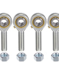 4 Pack POSB6 Male Rod End Bearings 3/8 Inch Bore 3/8-24 Right Hand Thread Self Lubricating Joint With Jam Nuts For Smooth, Flexible Motion In Your Go-To Mechanical Setups And DIY Projects.
