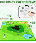 Battle Golf Chipping Practice Mat For Backyard Swing Training And Family Fun Double Sided Hitting Mat with scorecard
