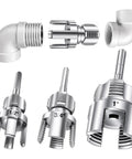 Heavy Duty PVC Pipe Threader Kit For Drill Six One Internal External Threading Tool with 1/2 Inch, 3/4 Inch, and 1 Inch Dies.