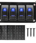 Beefy 12 To 24V Illuminated Rocker Switch Panel For Boats Cars And Marine Use Aluminum Pre Wired Dash Mount With 4 Gang