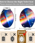 Diagram for measuring an Elongated Toilet Seat Soft Close for Bathroom, dimensions 16.9" x 19.4" shown.