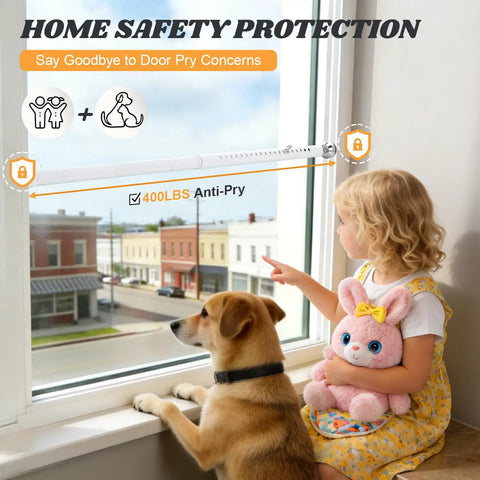 Heavy Duty Adjustable Slide Stop Bar Locks Down Your Place Tight No Hassle Install blocks break ins for windows with child and dog.