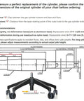 Office Chair Gas Lift Replacement Cylinder With Class 4 TUV Certification Beefed Up Heavy Duty Piston 4.4 Inch Stroke diagram