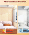 Comparison of thermal insulation wallpaper: Six Millimeter Snap And Stay Wall Panels With Aluminum Foil Backing, showing warmth increase.