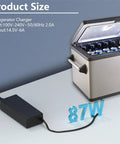 14.5 Volt Ac Dc Power Cord Kit For Portable Car Refrigerator Freezer Cooler With Extended Charging Cable connected to a cooler.