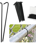 11 Gauge Chain Link Fence Ties, 8.27 Inches, Black, 30 Packs, Heavy Duty Aluminum Fence Ties For Repair And DIY shown installed