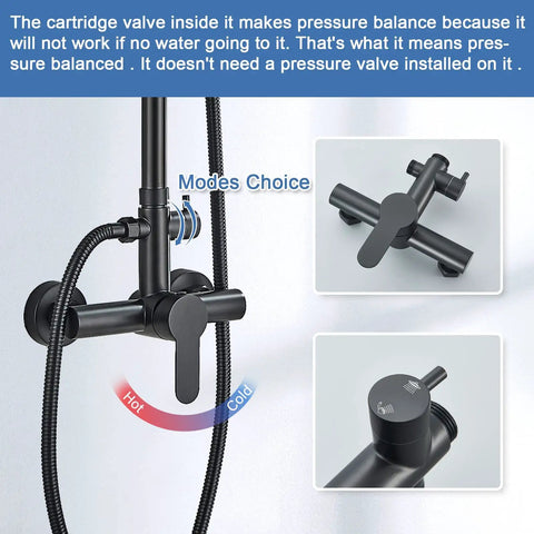 Top Shelf Matte Black Outdoor Shower System With Dual Function Faucet And Handheld Head Grade 304 Stainless Steel Construction Rust Resistant And Smooth As Butter For Effortless Backyard Refreshing