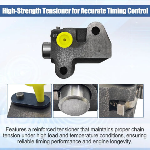 High-strength tensioner from Drop In Timing Chain Kit With VVT Cam Phaser Sprockets And Guides For 4L V6 1GR FE Toyota Tacoma 2005-2015