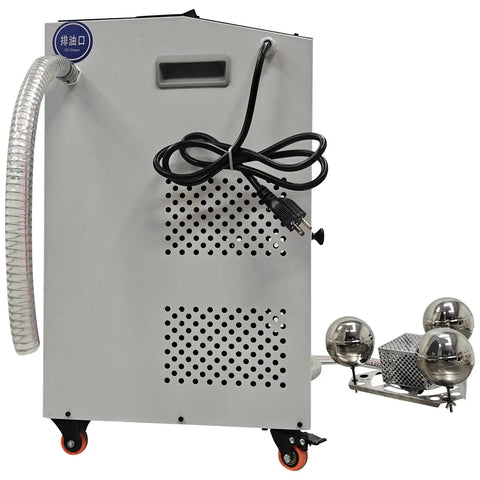 Heavy Duty Oil Water Separator 370W for Coolant Recycling In Machine Shops, stainless steel components, oil drain feature.