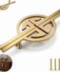 Top Notch Vintage Brass Cabinet Pulls Set Semi Circular Gold Dresser Handles For Wardrobes And Drawers Bedside Cabinets Large Center Hole 128mm 5 Inch Pair Durable Solid Brass Finish
