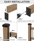 Deck Railing Bracket Connectors 20 Pack For 2x4 Posts For Wooden Deck Or Handrail Railing Posts Durable Nylon Fiber installation guide