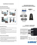 Installation guide for a wire harness showing step-by-step assembly illustrations and detailed connection diagrams.