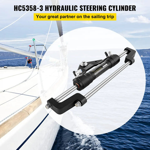 Hydraulic Steering Cylinder For Outboard Marine Boats 300HP Front Mount Build With Advanced Crush Resistance Made Like A Tank For Gritty Environments And Guarantees Smooth Navigation Control