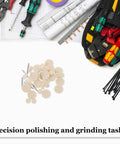 Heavy Duty Wool Felt Polishing Buffing Wheel Kit For Drill And Rotary Tool, showing beige pads for precision polishing.