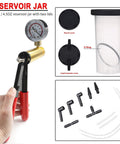 Hand Held Vacuum Pump Tester Kit With Vacuum Gauge And Brake Bleeder For Automotive Use Do It All Tool Set With Adapters And Case Cushioned Grip For Easy Pressure Testing And Bleeding Brakes, 120ml reservoir jar