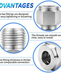 ChillWaves 304 stainless steel compression tube fitting, 1 in. OD x 1 in. OD; hex nut with threaded body.