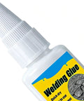 Heavy Duty Eyeglasses Repair Glue For Busted Frames Yields Hella Tough Rock Solid Bond Quick Dry Formula in a squeeze bottle.