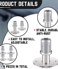 Adjustable Stainless Steel Flanged Feet For 1 5 8 Inch OD Tubing Round Base Furniture Feet Supports Height Adjustable