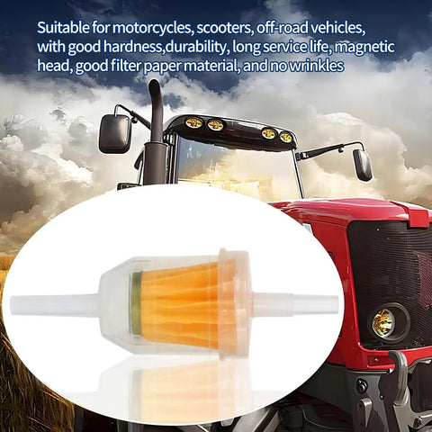 High Flow Inline Fuel Filter For Lawn Mowers And Small Engines With Wide Compatibility showcasing filter paper and design