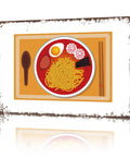 Old School Metal Sign Mie Ramen Tin Sign 8x12 Inch for Home Office Garage Decor with bowl of ramen illustration