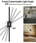Cordless Battery Wall Sconces Set Of 2 Packed With 10000 Mah Power and Zero Wiring Hassle For Quick Setup and Sleek Matte Black Finish, 360° adjustable light angle.