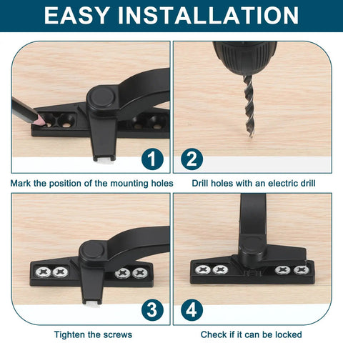 Heavy Duty Zinc Alloy Casement Window Locking Handle Right Hand Grip Black Finish Top Shelf Window Hardware Kit For Bulletproof Sash Security And No Sweat Daily Use