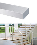 Top Shelf Heavy Duty Six Foot Six Inch Brushed Stainless Steel Flat Handrail For Cable Railing Systems on stairs.