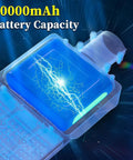 50000mAh battery capacity with glowing blue design, showcasing powerful energy for 30000W Solar Street Lights Outdoor,144 LEDs IP67 Solar Outdoor Lights.
