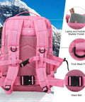 Back view of Pink 45L MOLLE Assault Backpack With Bottle Holder And D Rings 3 Day Tactical Rucksack For Camping And Mil Grade Use