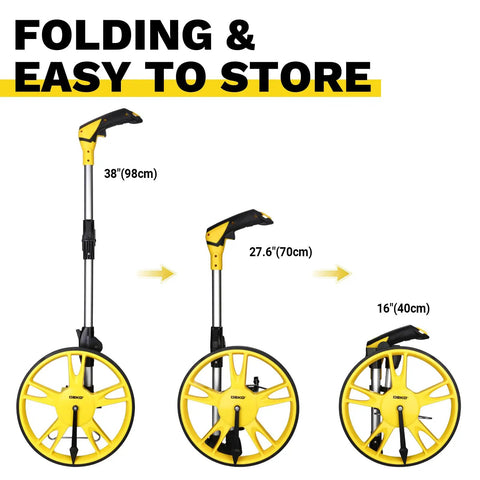 Straight Up Accurate 12 Inch Measuring Wheel For Quick Distance Tracking In Feet Folds Flat For Easy Storage With Simple One Key Reset And Carry Bag Ready To Roll On Any Project Site No Sweat Guaranteed