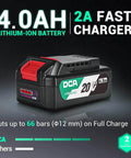 Cordless 4-1/2 Inch Angle Grinder With 20V Brushless Motor Up To 8500RPM Tool-Free Guard 4.0Ah Battery And Charger