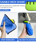 Stay Frosty On Site With This Reusable Cooling Hard Hat Neck Shade For Trade Teams Activates With Water For Four Hours Of Hyper Evaporative Cooling Gear, PVA material, shown being wet under faucet.