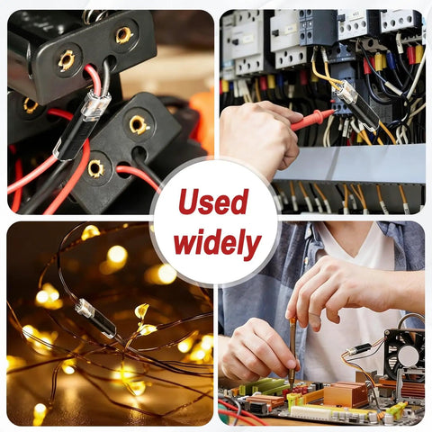 No-Strip Quick Connect Wire Connectors 50Pcs 2Pin Set With Locking Buckle used in various wiring setups and projects