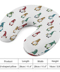 Decorative U Shaped Travel Neck Pillow For Office, Train, Or Airplane Naps, Lightweight Reusable with Santa design.