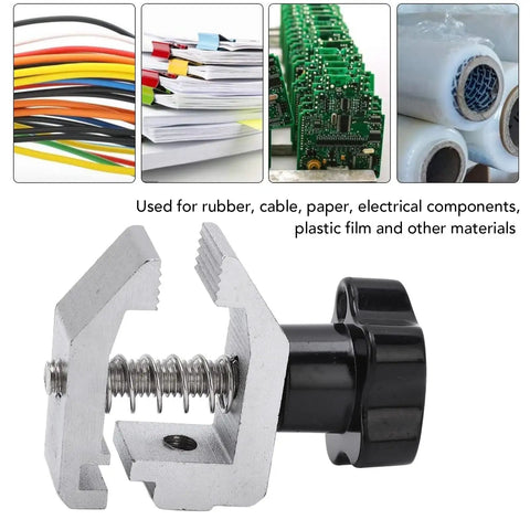 500N Push Pull Force Fixture Clamp For Tension Testing In Rubber And Paper, Heavy Duty, High Hardness Iron Alloy Clamp With Grippy Friction Grip For Accurate Tensile Strength Measurements, silver clamp with black knob