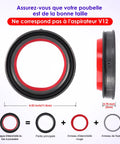 Dust Bin Top Sealing Ring Replacement For Cyclone V10 SV12 Vacuum Cleaner Fits Absolute Motorhead Allergy Animal And More Models Premium Quality Durable Seal Part Fast Install No Leaks, dimensions displayed.
