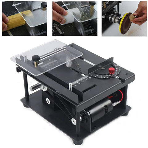 Rock Solid Woodworking Sliding Table Saw With Variable Speed Control And Heavy Duty Steel Build featuring precision cutting for crafting.