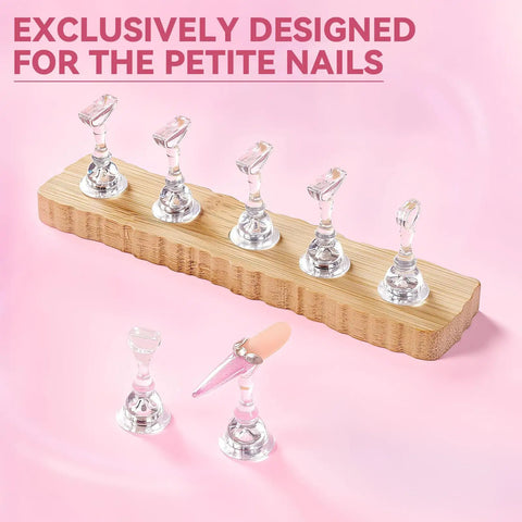 Two Pack Magnetic Nail Practice Stands With Heart Acrylic Holder For Press On Nails Art Display Fake Nail Tips Holder Racks